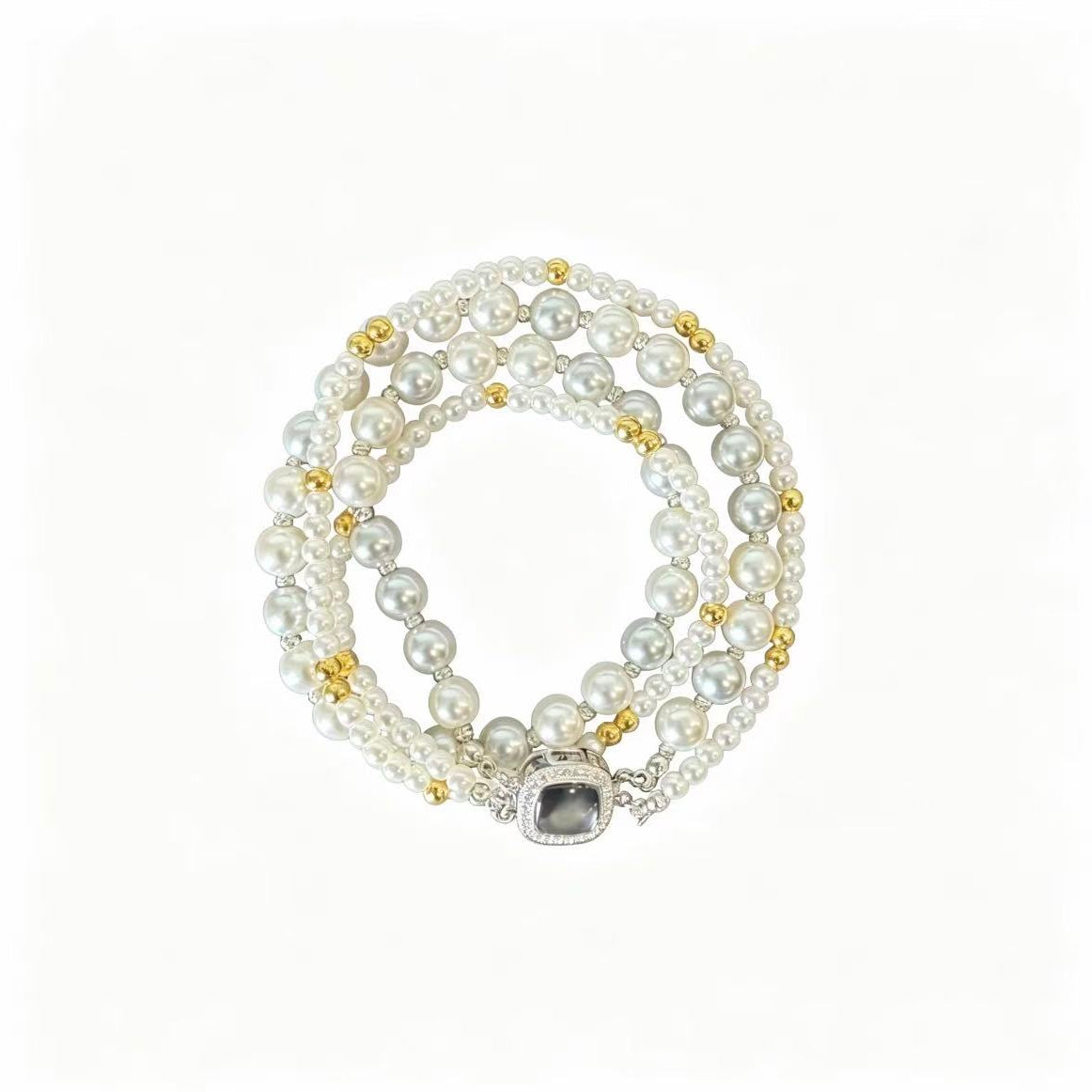 Two‑Tone Single‑Strand Natural Pearl Necklace